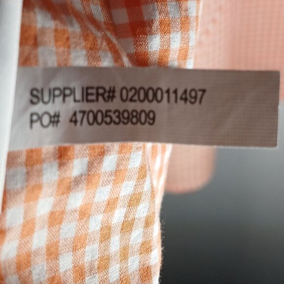 Polo Ralph Lauren Men's Shirt XXL Orange White Gingham Plaid Cotton Long Sleeve - Picture 8 of 12